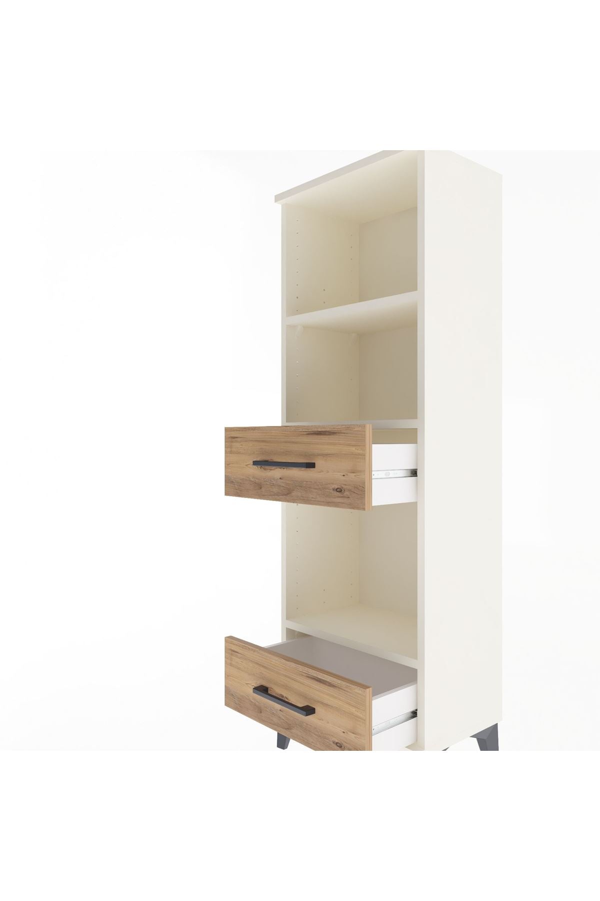 Arges Dolap 3 Raflı 2 Çekmeceli 44x30x134 Aytaşı-Çam