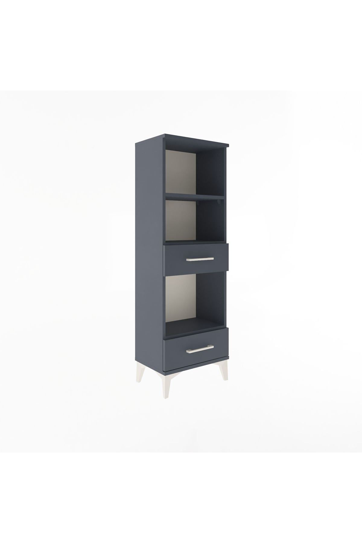 Arges Dolap 3 Raflı 2 Çekmeceli 44x30x134 Antrasit-Antrasit