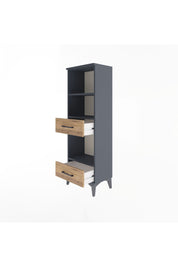 Arges Dolap 3 Raflı 2 Çekmeceli 44x30x134 Antrasit-Çam