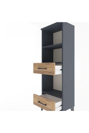 Arges Dolap 3 Raflı 2 Çekmeceli 44x30x134 Antrasit-Çam