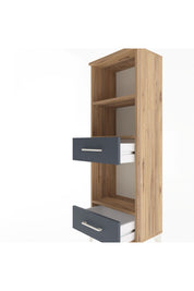 Arges Dolap 3 Raflı 2 Çekmeceli 44x30x134 Çam-Antrasit