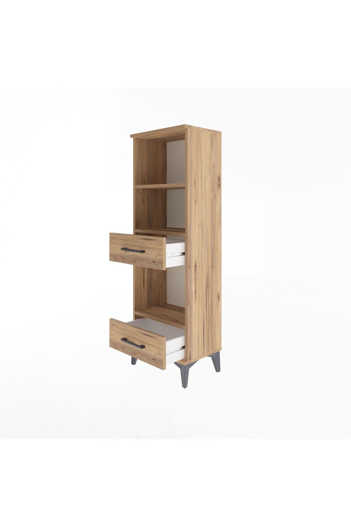 Arges Dolap 3 Raflı 2 Çekmeceli 44x30x134 Çam-Çam