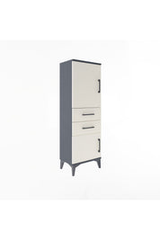 Arges Dolap 2 Raflı 2 Çekmeceli 2 Kapaklı 44x30x134 Antrasit-Aytaşı