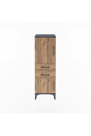 Arges Dolap 2 Raflı 2 Çekmeceli 2 Kapaklı 44x30x134 Antrasit-Çam