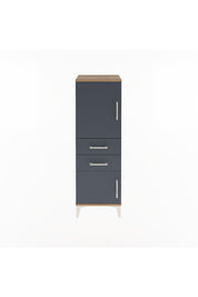 Arges Dolap 2 Raflı 2 Çekmeceli 2 Kapaklı 44x30x134 Çam-Antrasit