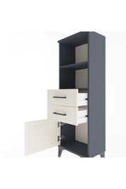 Arges Dolap 2 Raflı 2 Çekmeceli Tek Kapaklı 44x30x134 Antrasit-Aytaşı