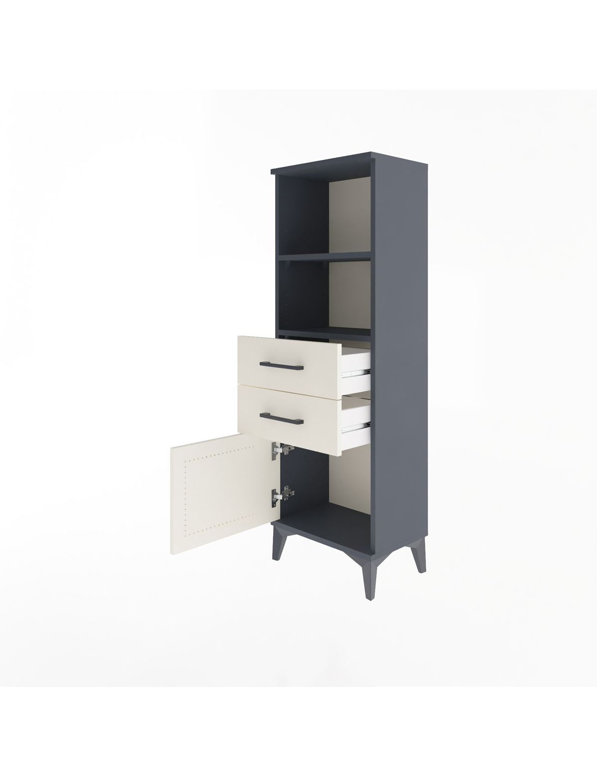 Arges Dolap 2 Raflı 2 Çekmeceli Tek Kapaklı 44x30x134 - S16M037V4A