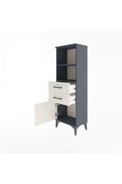 Arges Dolap 2 Raflı 2 Çekmeceli Tek Kapaklı 44x30x134 Antrasit-Aytaşı