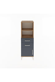 Arges Dolap 2 Raflı 2 Çekmeceli Tek Kapaklı 44x30x134 Çam-Antrasit