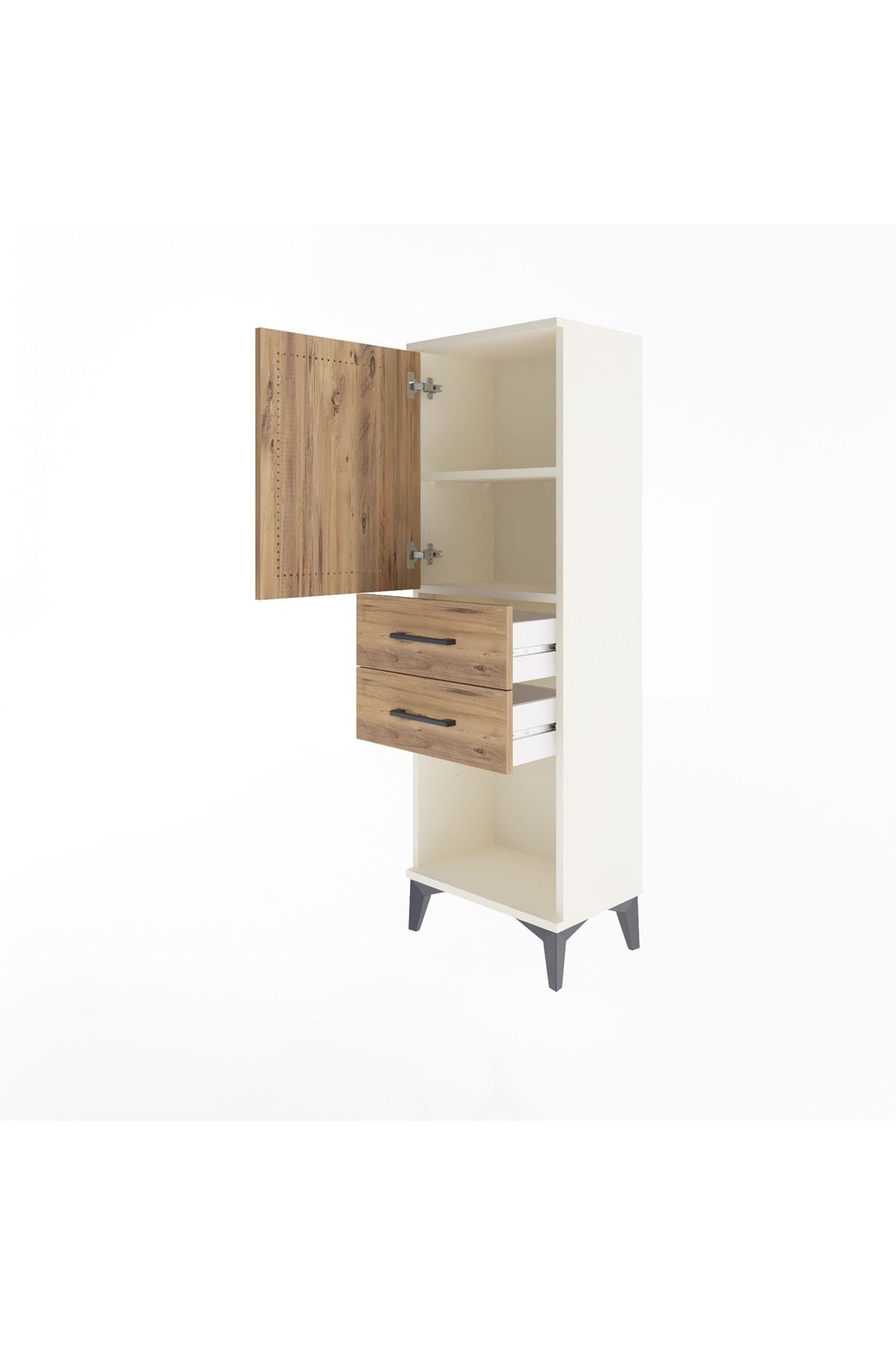 Arges Dolap 2 Raflı 2 Çekmeceli Tek Kapaklı 44x30x134 Aytaşı-Çam