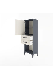 Arges Dolap 2 Raflı 2 Çekmeceli Tek Kapaklı 44x30x134 Antrasit-Aytaşı