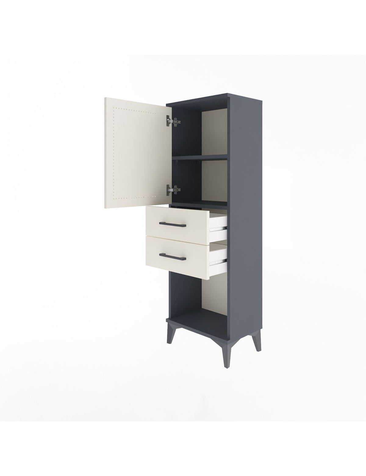 Arges Dolap 2 Raflı 2 Çekmeceli Tek Kapaklı 44x30x134 - S16M038V4A