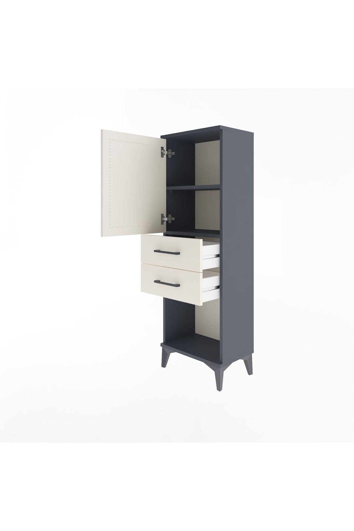 Arges Dolap 2 Raflı 2 Çekmeceli Tek Kapaklı 44x30x134 - S16M038V4A