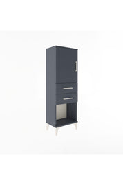 Arges Dolap 2 Raflı 2 Çekmeceli Tek Kapaklı 44x30x134 Antrasit-Antrasit