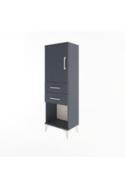 Arges Dolap 2 Raflı 2 Çekmeceli Tek Kapaklı 44x30x134 Antrasit-Antrasit