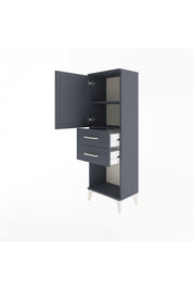 Arges Dolap 2 Raflı 2 Çekmeceli Tek Kapaklı 44x30x134 Antrasit-Antrasit