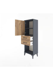 Arges Dolap 2 Raflı 2 Çekmeceli Tek Kapaklı 44x30x134 - S16M038V6A