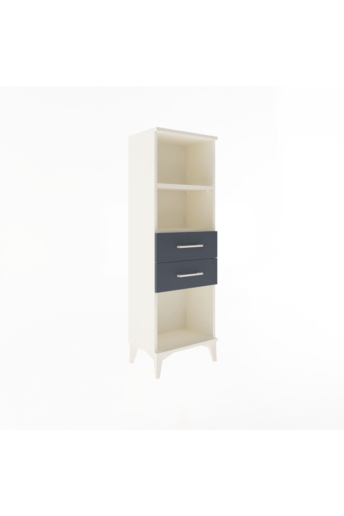 Arges Dolap 2 Raflı 2 Çekmeceli 44x30x134 Aytaşı-Antrasit