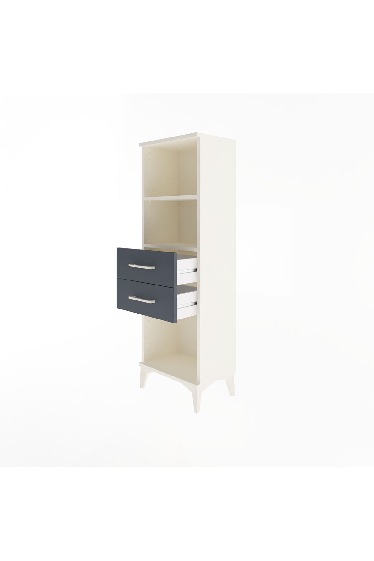 Arges Dolap 2 Raflı 2 Çekmeceli 44x30x134 Aytaşı-Antrasit