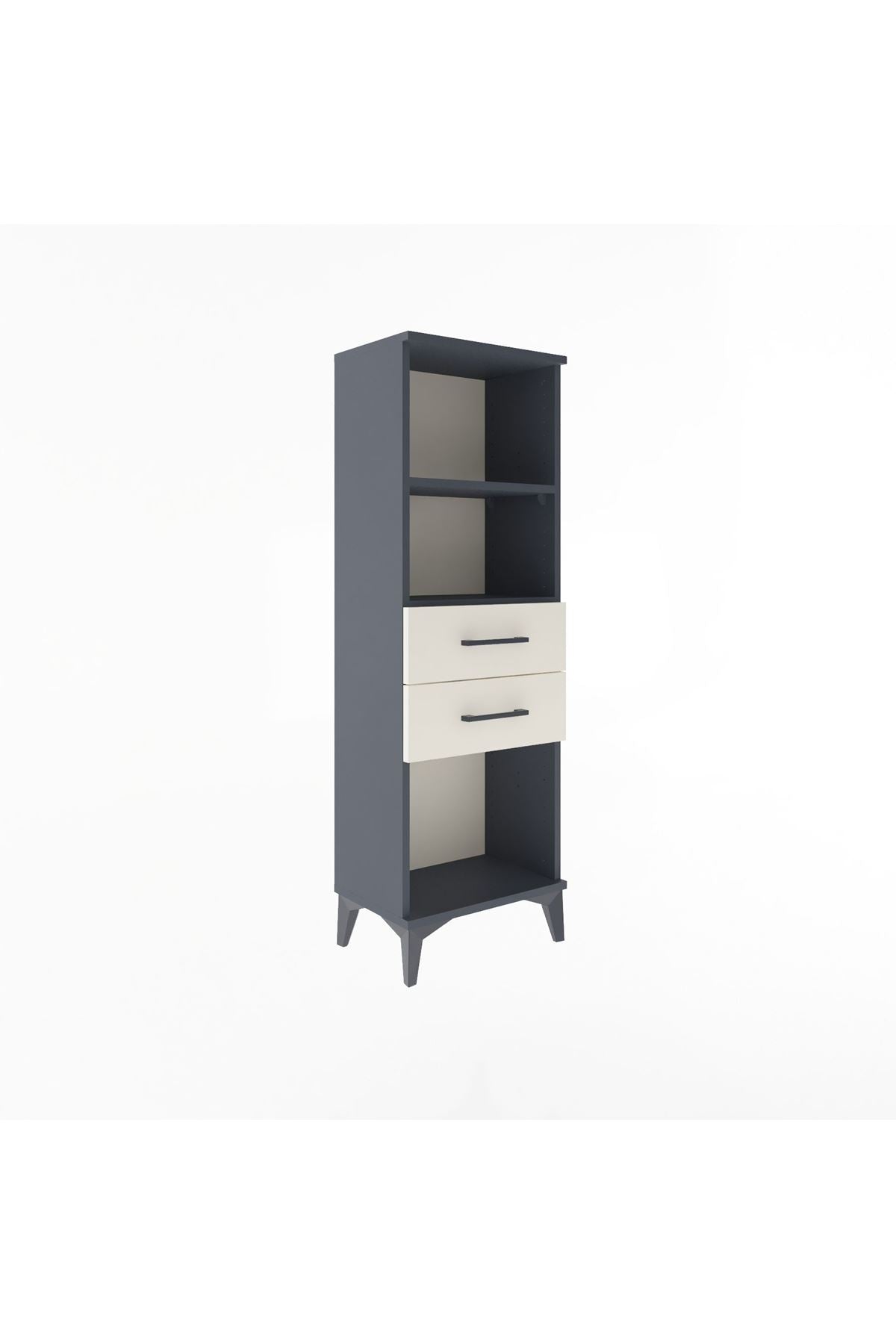 Arges Dolap 2 Raflı 2 Çekmeceli 44x30x134 Antrasit-Aytaşı