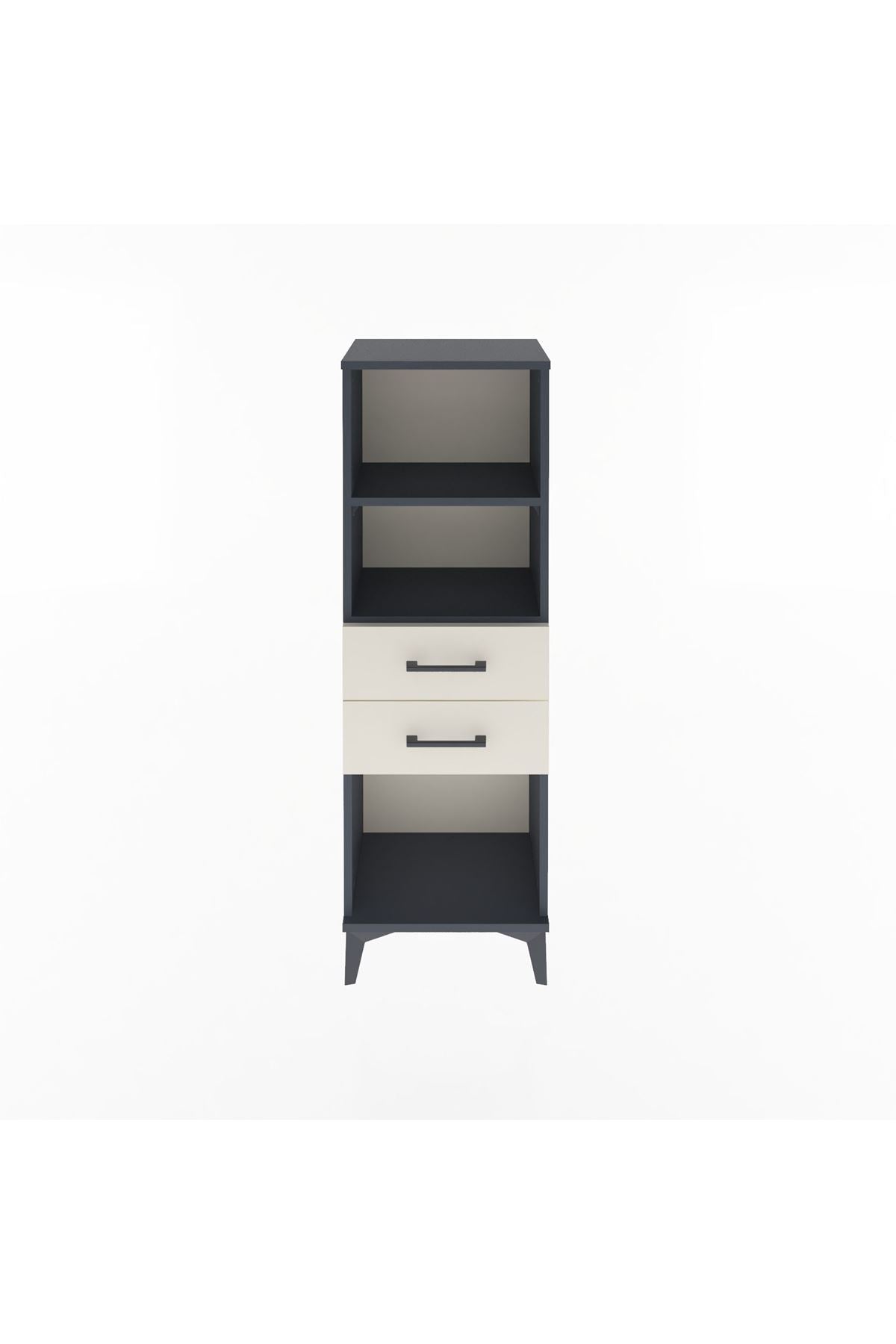 Arges Dolap 2 Raflı 2 Çekmeceli 44x30x134 Antrasit-Aytaşı
