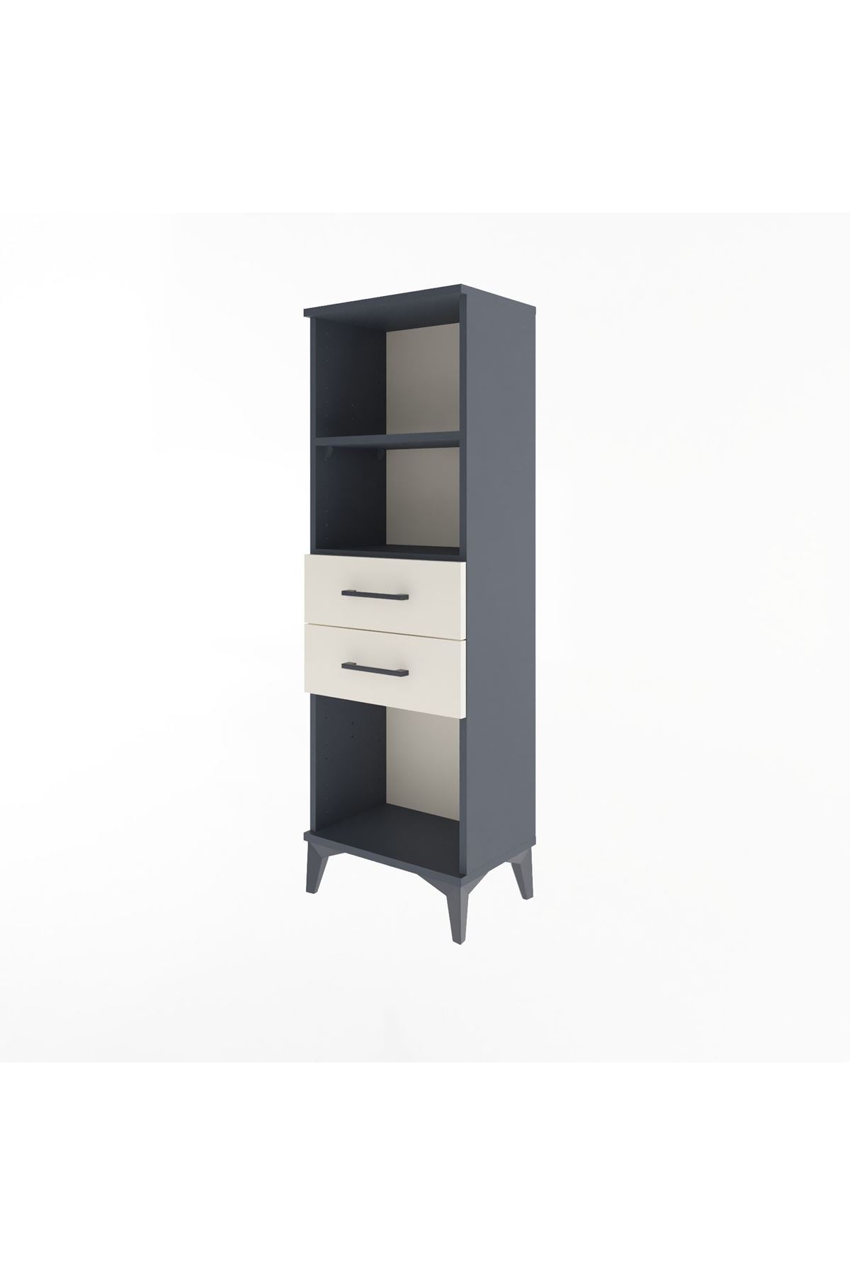 Arges Dolap 2 Raflı 2 Çekmeceli 44x30x134 Antrasit-Aytaşı