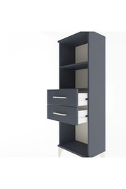 Arges Dolap 2 Raflı 2 Çekmeceli 44x30x134 Antrasit-Antrasit