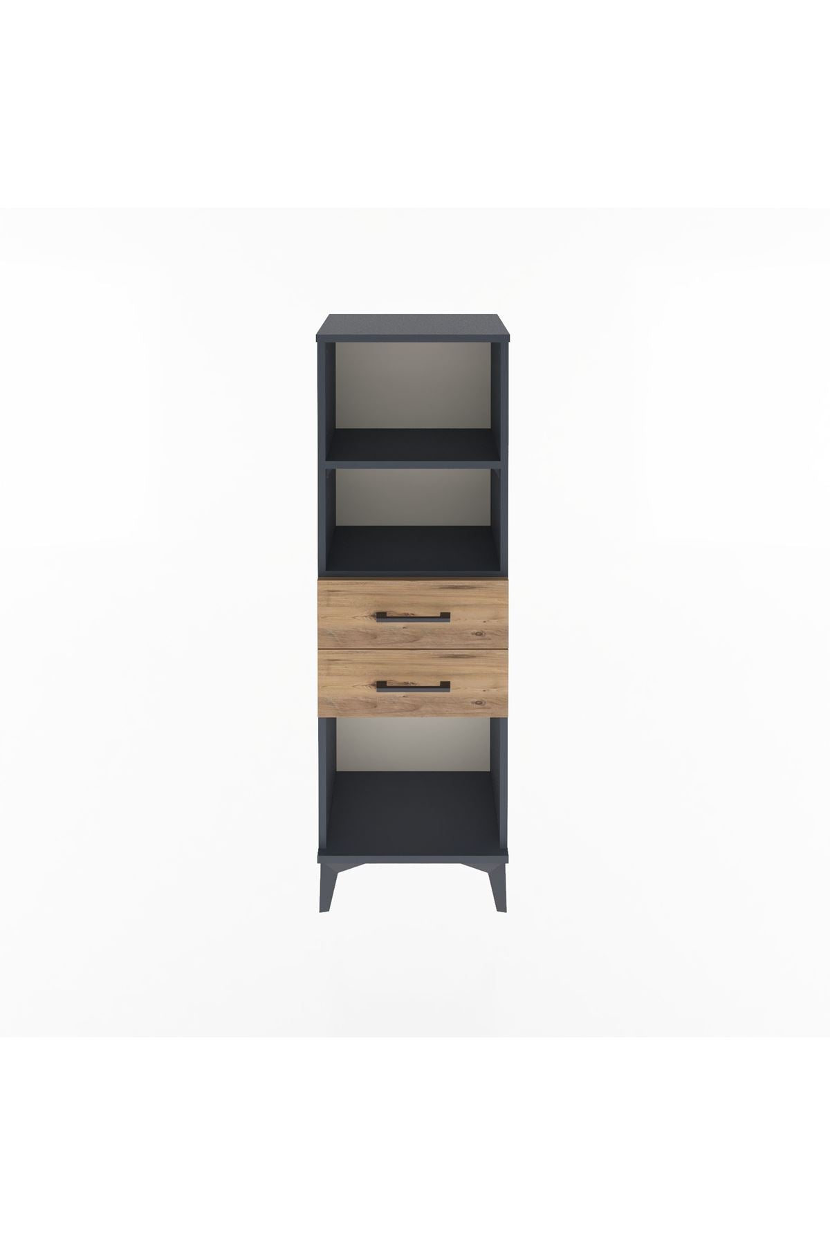 Arges Dolap 2 Raflı 2 Çekmeceli 44x30x134 Antrasit-Çam