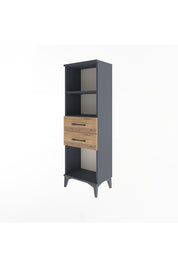 Arges Dolap 2 Raflı 2 Çekmeceli 44x30x134 Antrasit-Çam