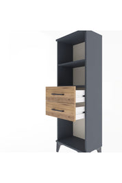 Arges Dolap 2 Raflı 2 Çekmeceli 44x30x134 Antrasit-Çam