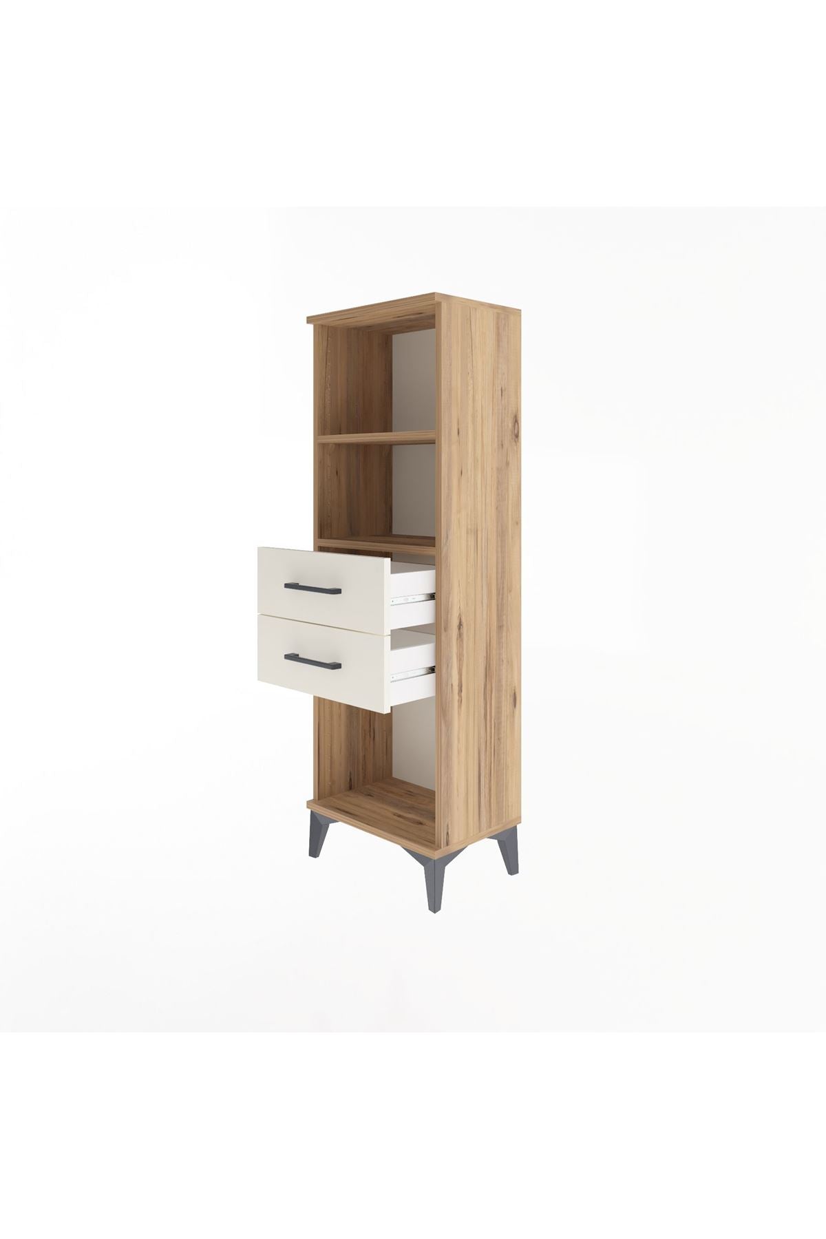 Arges Dolap 2 Raflı 2 Çekmeceli 44x30x134 Çam-Aytaşı