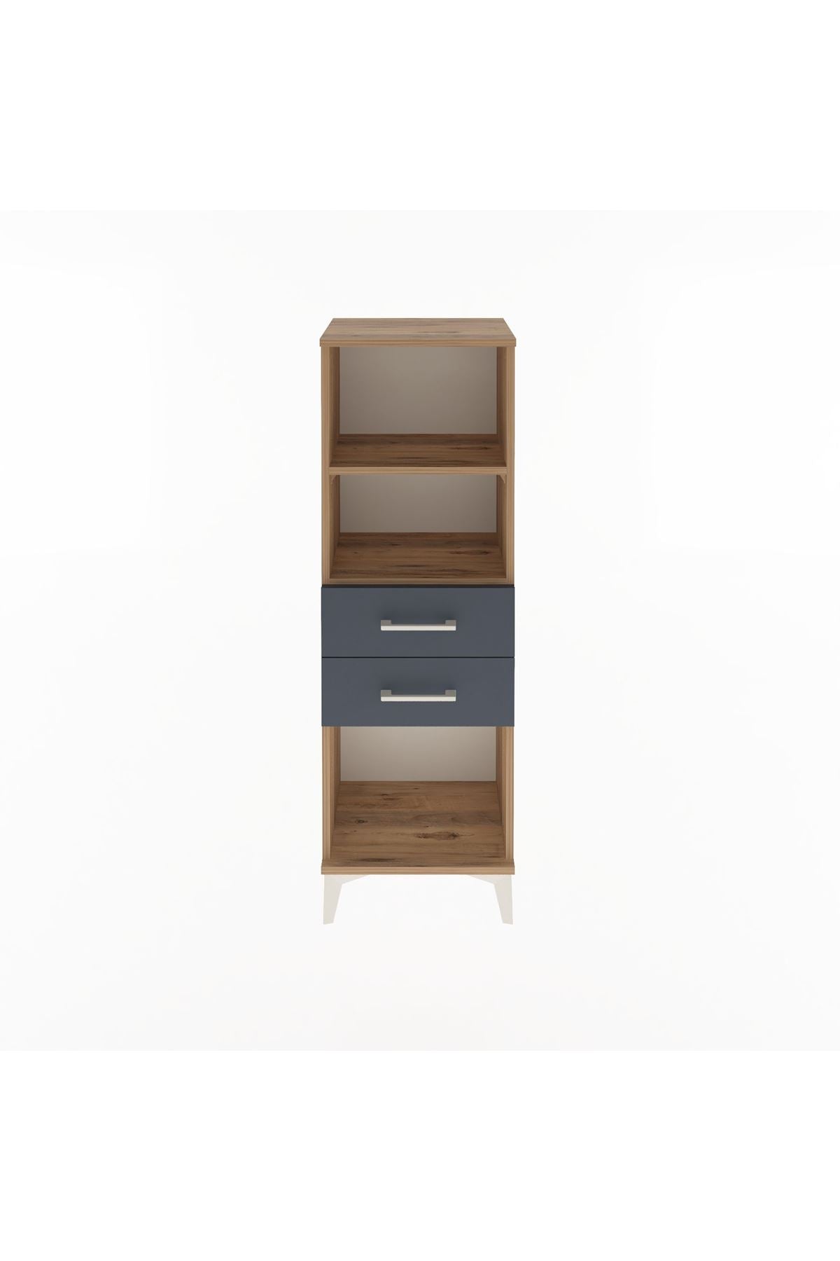 Arges Dolap 2 Raflı 2 Çekmeceli 44x30x134 Çam-Antrasit