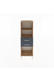 Arges Dolap 2 Raflı 2 Çekmeceli 44x30x134 Çam-Antrasit