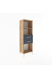 Arges Dolap 2 Raflı 2 Çekmeceli 44x30x134 Çam-Antrasit