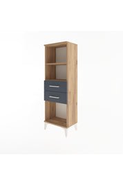 Arges Dolap 2 Raflı 2 Çekmeceli 44x30x134 Çam-Antrasit