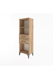 Arges Dolap 2 Raflı 2 Çekmeceli 44x30x134 Çam-Çam