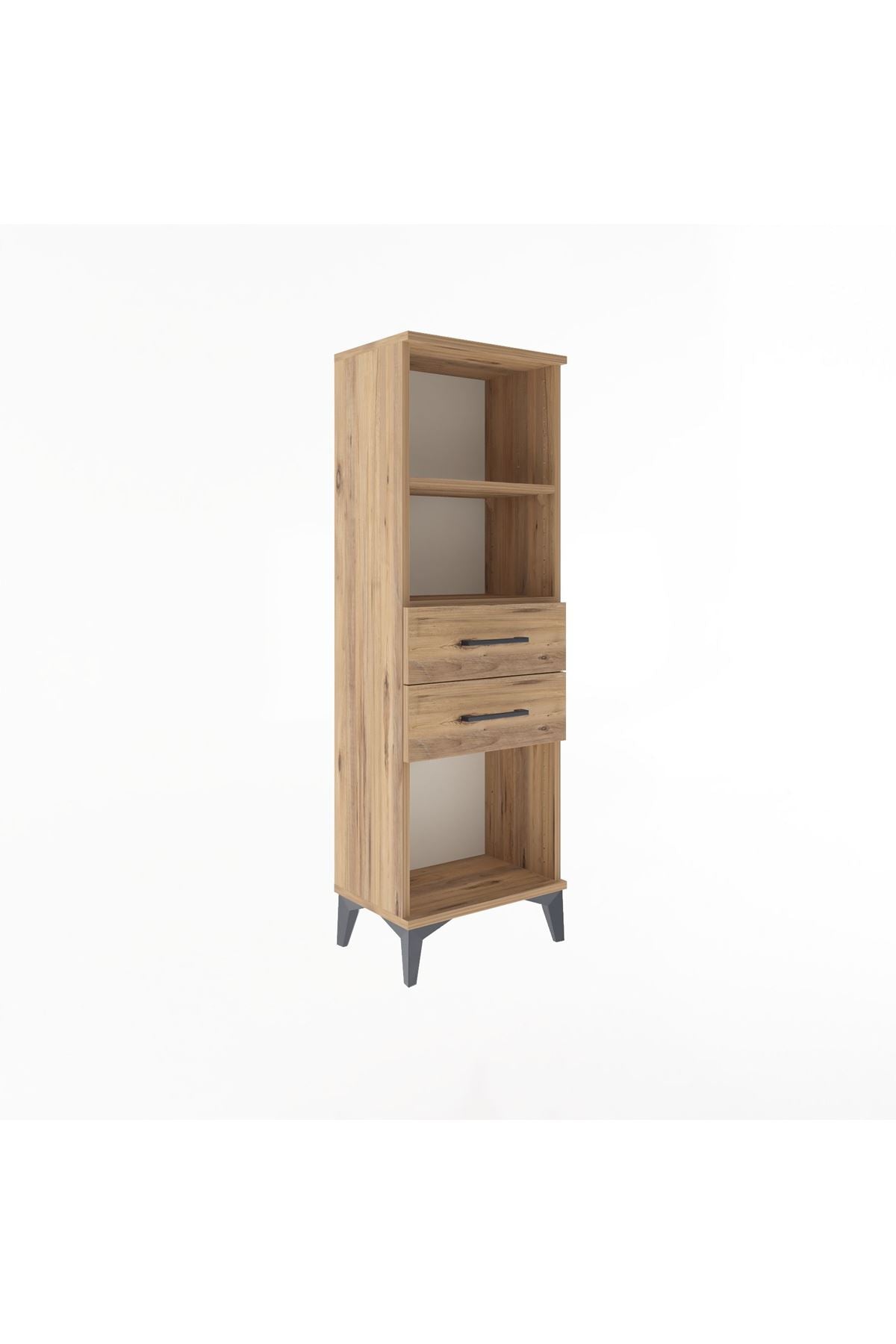 Arges Dolap 2 Raflı 2 Çekmeceli 44x30x134 Çam-Çam