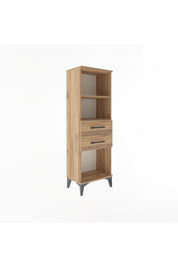 Arges Dolap 2 Raflı 2 Çekmeceli 44x30x134 Çam-Çam