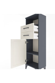 Arges Dolap 2 Raflı 2 Çekmeceli Tek Kapaklı 44x30x134 Antrasit-Aytaşı