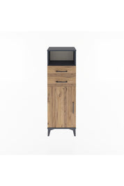 Arges Dolap 2 Raflı 2 Çekmeceli Tek Kapaklı 44x30x134 Antrasit-Çam