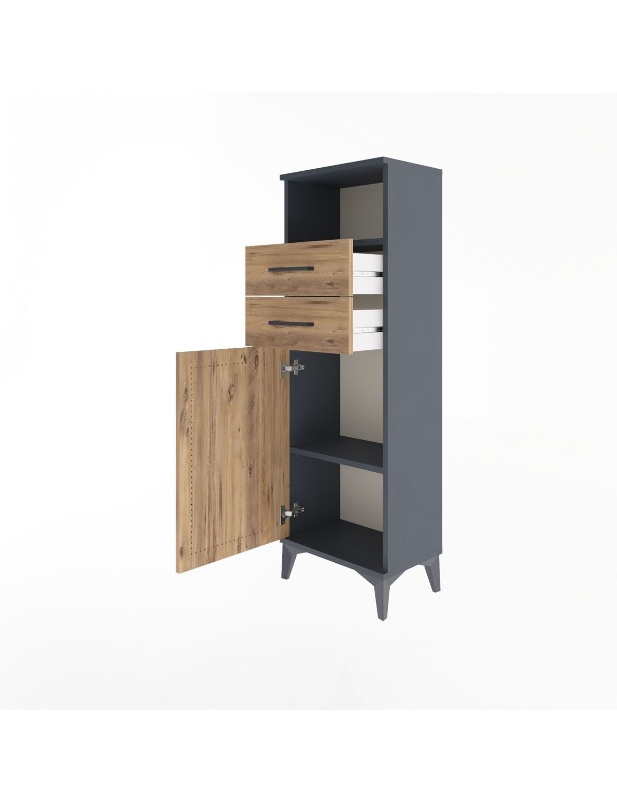 Arges Dolap 2 Raflı 2 Çekmeceli Tek Kapaklı 44x30x134 - S16M040V6A