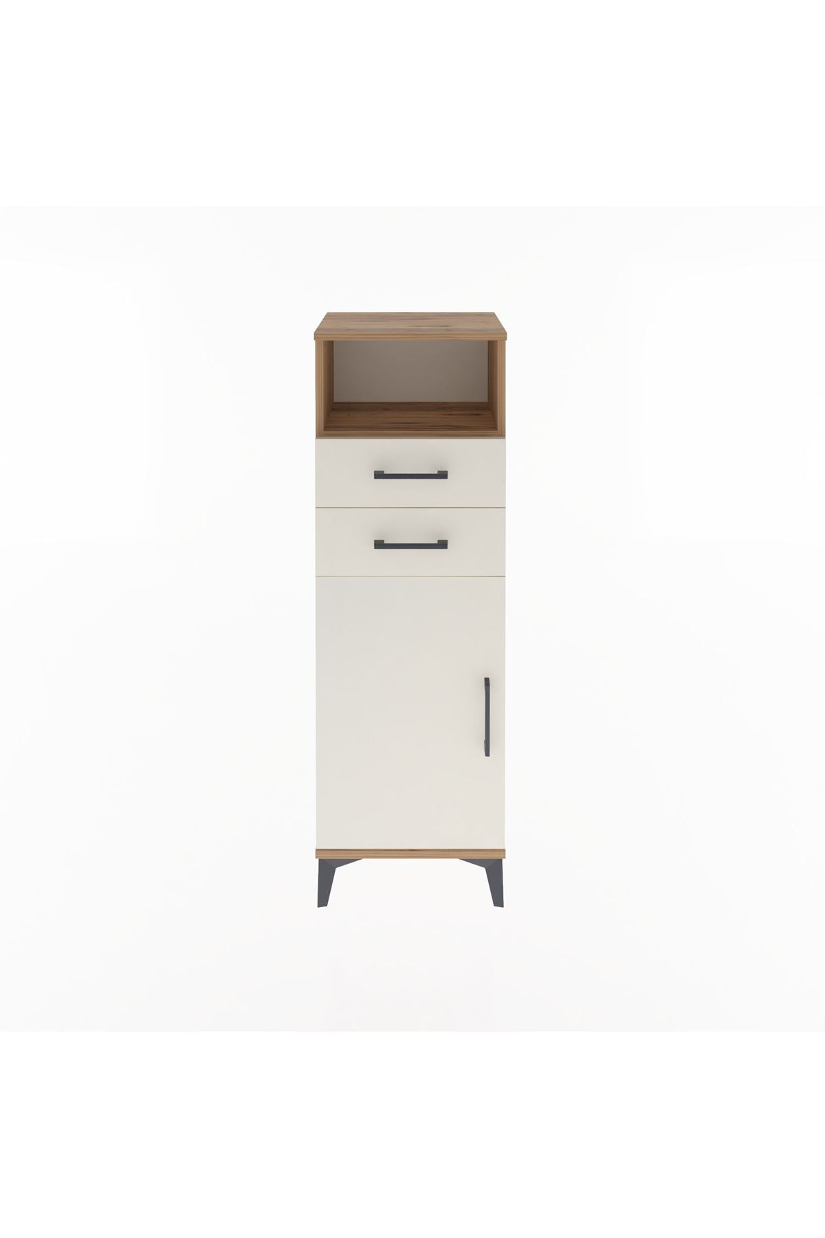 Arges Dolap 2 Raflı 2 Çekmeceli Tek Kapaklı 44x30x134 Çam-Aytaşı