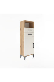 Arges Dolap 2 Raflı 2 Çekmeceli Tek Kapaklı 44x30x134 Çam-Aytaşı