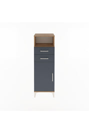 Arges Dolap 2 Raflı 2 Çekmeceli Tek Kapaklı 44x30x134 Çam-Antrasit