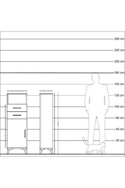 Arges Dolap 2 Raflı 2 Çekmeceli Tek Kapaklı 44x30x134 Çam-Çam