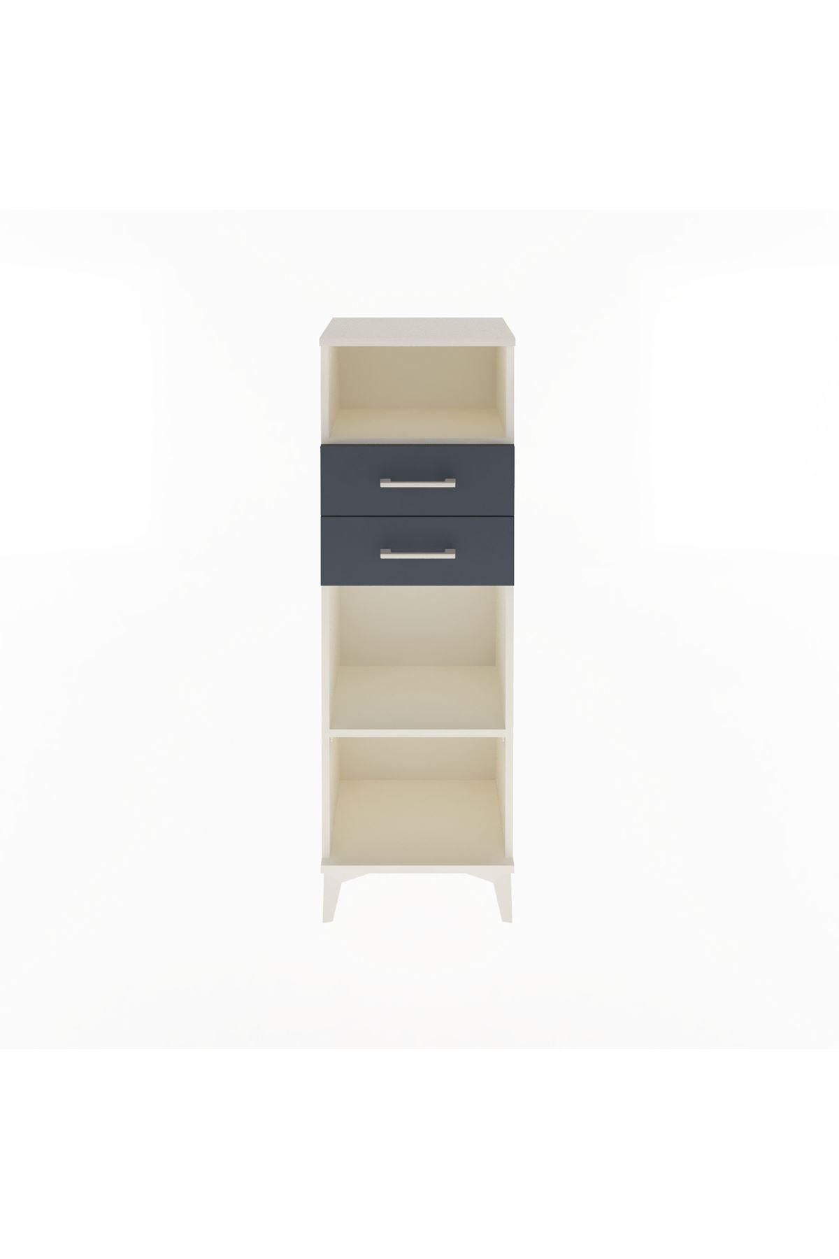 Arges Dolap 2 Raflı 2 Çekmeceli 44x30x134 Aytaşı-Antrasit