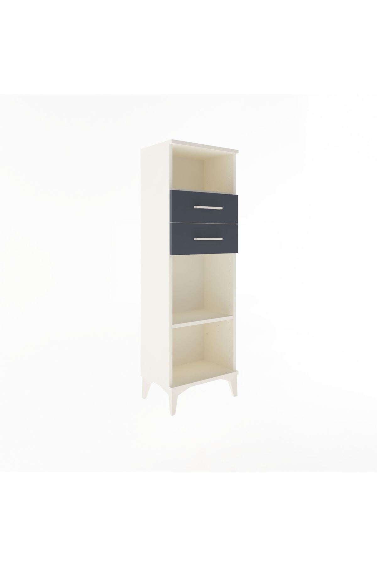 Arges Dolap 2 Raflı 2 Çekmeceli 44x30x134 Aytaşı-Antrasit
