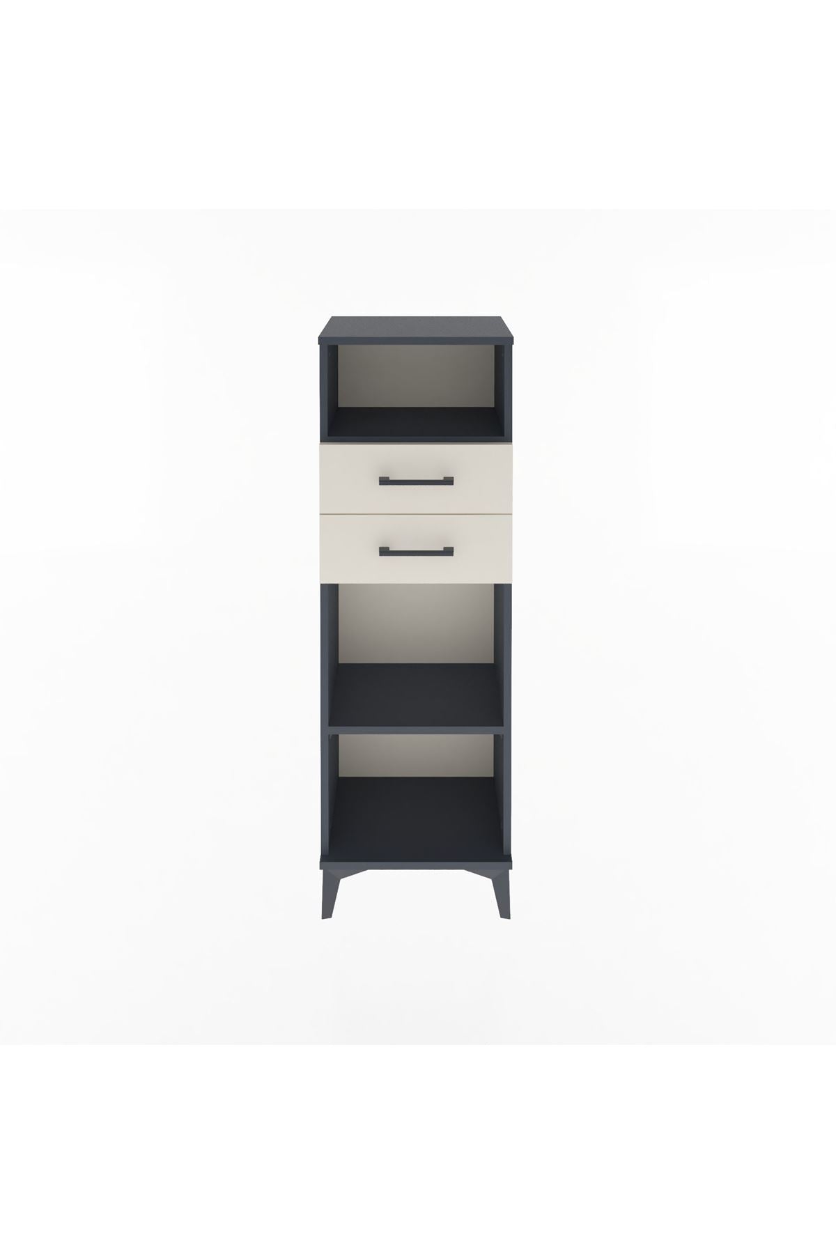 Arges Dolap 2 Raflı 2 Çekmeceli 44x30x134 Antrasit-Aytaşı