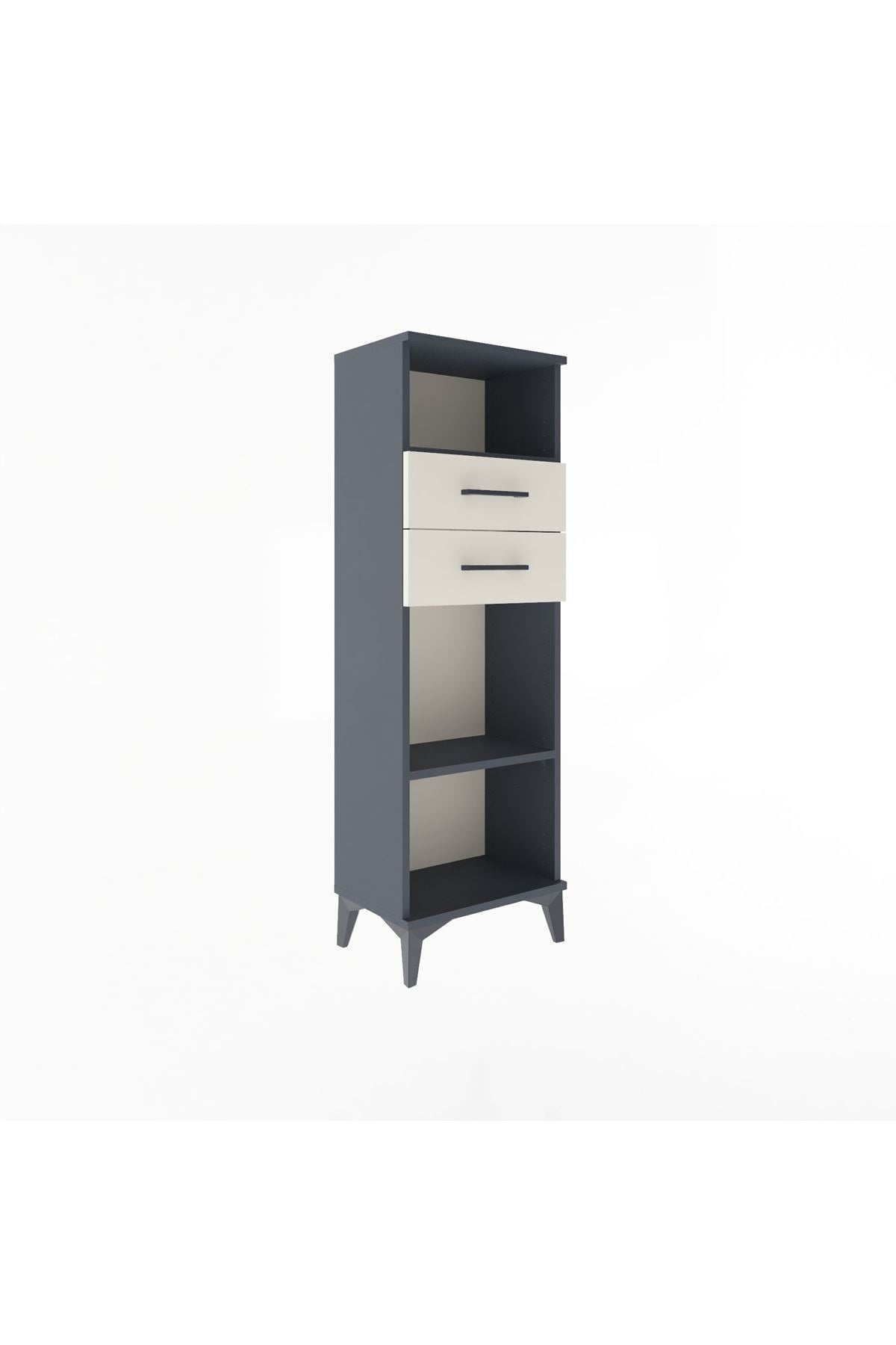 Arges Dolap 2 Raflı 2 Çekmeceli 44x30x134 Antrasit-Aytaşı
