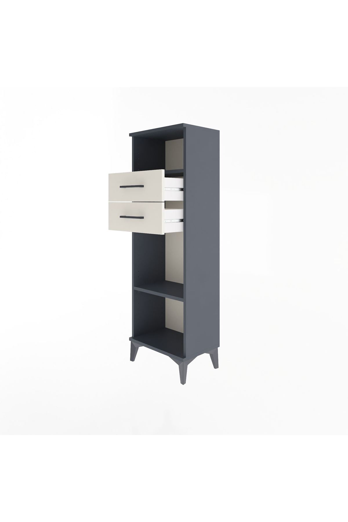Arges Dolap 2 Raflı 2 Çekmeceli 44x30x134 Antrasit-Aytaşı